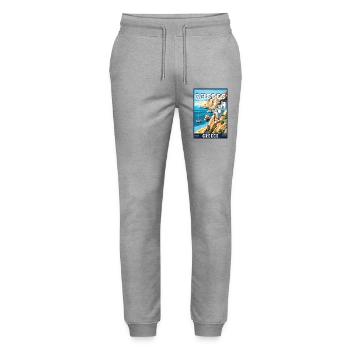 Discover Timeless Beauty of Rhodes in Greece - Stanley/Stella Mover Unisex Organic Jogging Trousers - heather grey - Front - Marisol (170cm) & Nik (191cm)