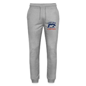 Vatertag Shirt, Geschenkidee für papa, Hoodie - Stanley/Stella Unisex Bio Jogginghose Mover  - Grau meliert - Vorne - Marisol (170cm) & Nik (191cm)