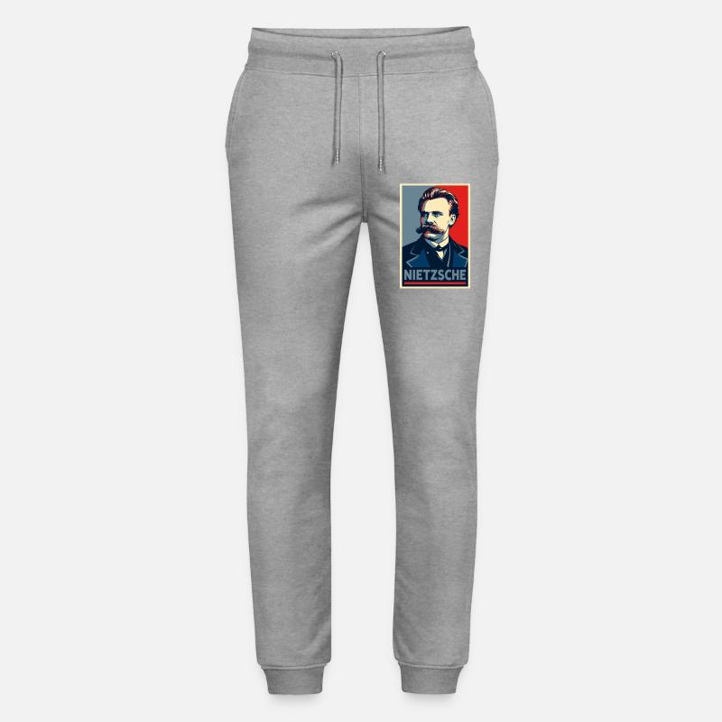 Nietzsche Pop-Art-Porträt - Stanley/Stella Unisex Bio Jogginghose Mover  - Grau meliert