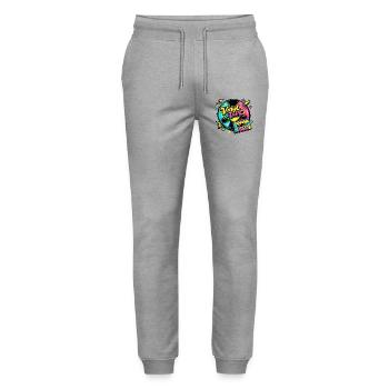 Vinyl & Tape Neon Retro - Stanley/Stella Unisex Bio Jogginghose Mover  - Grau meliert - Vorne - Marisol (170cm) & Nik (191cm)