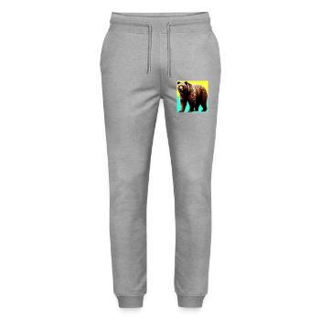 bear - Stanley/Stella Mover Unisex Organic Jogging Trousers - heather grey - Front - Marisol (170cm) & Nik (191cm)