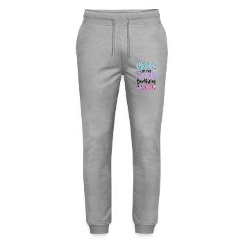 Uncle Of The K Pop Birthday Girl - Stanley/Stella Mover Unisex Organic Jogging Trousers - heather grey - Front - Marisol (170cm) & Nik (191cm)