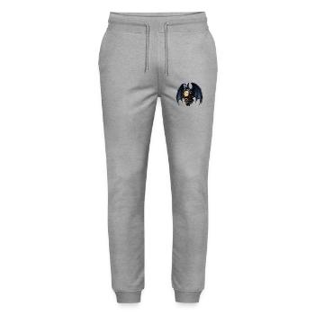 Steampunk watchmaker bat - Stanley/Stella Mover Unisex Organic Jogging Trousers - heather grey - Front - Marisol (170cm) & Nik (191cm)