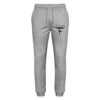 Footvolley Pensioner Footvolleyer Pension Retirement - Stanley/Stella Mover Unisex Organic Jogging Trousers - heather grey - Front - Marisol (170cm) & Nik (191cm)