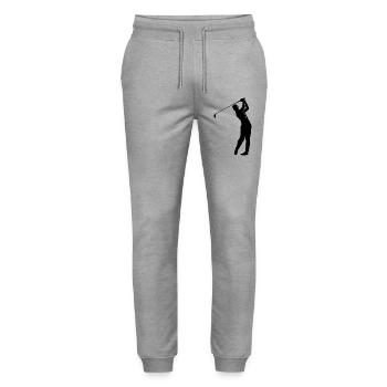 Golfspieler - Stanley/Stella Unisex Bio Jogginghose Mover  - Grau meliert - Vorne - Marisol (170cm) & Nik (191cm)