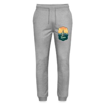 Insigne de voyage vintage Turin Mole Antonelliana - Pantalon de jogging bio MOVER Stanley/Stella unisexe - gris chiné - Devant - Marisol (170cm) & Nik (191cm)