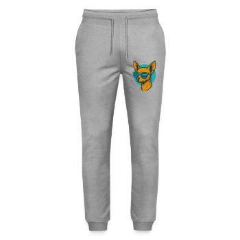 Lunettes de soleil Chihuahua rétro - Pantalon de jogging bio MOVER Stanley/Stella unisexe - gris chiné - Devant - Marisol (170cm) & Nik (191cm)
