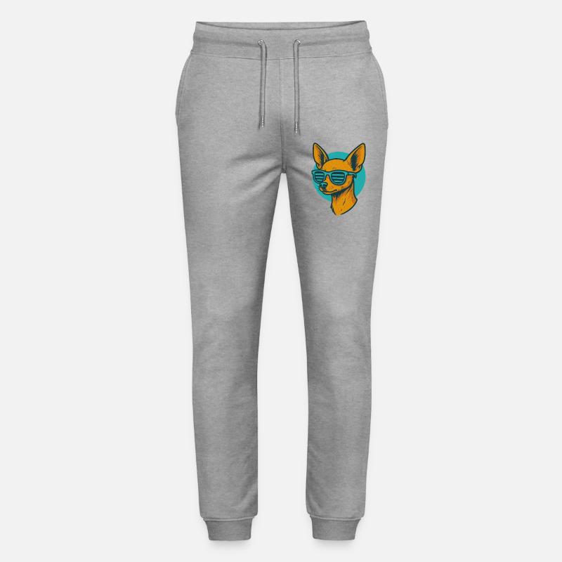 Chihuahua Sonnenbrille Retro - Stanley/Stella Unisex Bio Jogginghose Mover  - Grau meliert