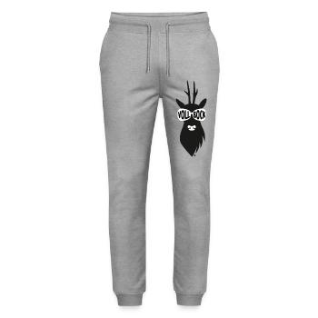 Reh-Bock mit Sonnenbrille - schwarz - Stanley/Stella Unisex Bio Jogginghose Mover  - Grau meliert - Vorne - Marisol (170cm) & Nik (191cm)