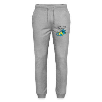 Fröhliche blaue Katze Miauen - Stanley/Stella Unisex Bio Jogginghose Mover  - Grau meliert - Vorne - Marisol (170cm) & Nik (191cm)