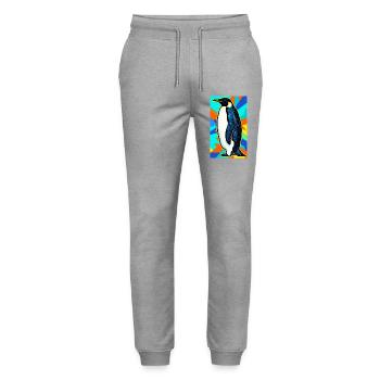 Pinguin - Stanley/Stella Unisex Bio Jogginghose Mover  - Grau meliert - Vorne - Marisol (170cm) & Nik (191cm)