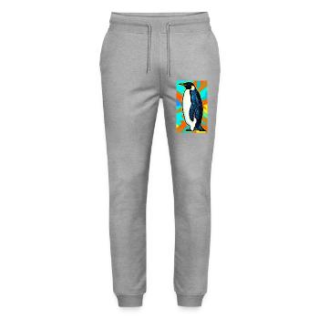 penguin - Stanley/Stella Mover Unisex Organic Jogging Trousers - heather grey - Front - Marisol (170cm) & Nik (191cm)