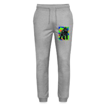 gorilla - Stanley/Stella Mover Unisex Organic Jogging Trousers - heather grey - Front - Marisol (170cm) & Nik (191cm)