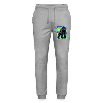 gorilla - Stanley/Stella Mover Unisex Organic Jogging Trousers - heather grey - Front - Marisol (170cm) & Nik (191cm)
