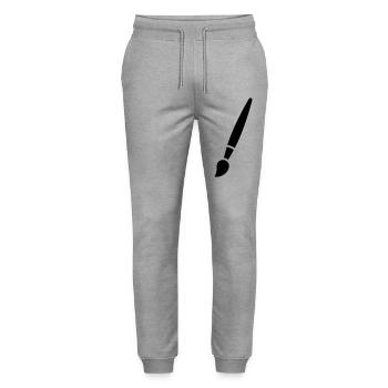 Brush, Painting, Art Symbol - Stanley/Stella Mover Unisex Organic Jogging Trousers - heather grey - Front - Marisol (170cm) & Nik (191cm)