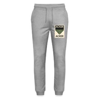 Affiche minimaliste de terrain des années 1930 - Pantalon de jogging bio MOVER Stanley/Stella unisexe - gris chiné - Devant - Marisol (170cm) & Nik (191cm)