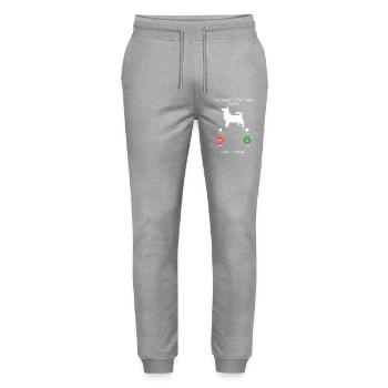 My Dog Swedish Vallhund Is Calling  - Stanley/Stella Mover Unisex Organic Jogging Trousers - heather grey - Front - Marisol (170cm) & Nik (191cm)