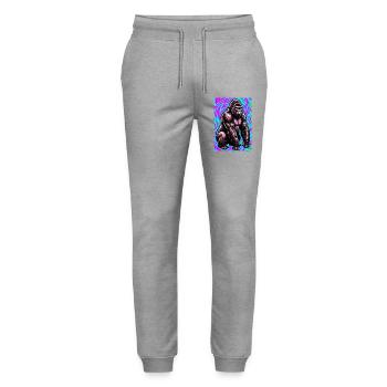 gorilla - Stanley/Stella Mover Unisex Organic Jogging Trousers - heather grey - Front - Marisol (170cm) & Nik (191cm)