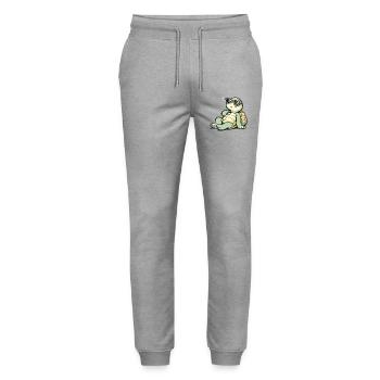 Sun turtle with style - Stanley/Stella Mover Unisex Organic Jogging Trousers - heather grey - Front - Marisol (170cm) & Nik (191cm)