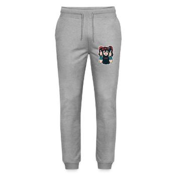Avatar de pom-pom girls de Kaoz - Pantalon de jogging bio MOVER Stanley/Stella unisexe - gris chiné - Devant - Marisol (170cm) & Nik (191cm)