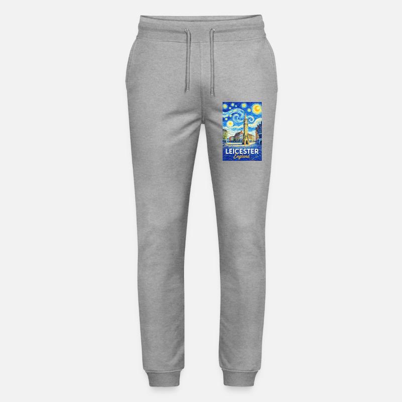 Leicester England im Van-Gogh-Stil - Stanley/Stella Unisex Bio Jogginghose Mover  - Grau meliert