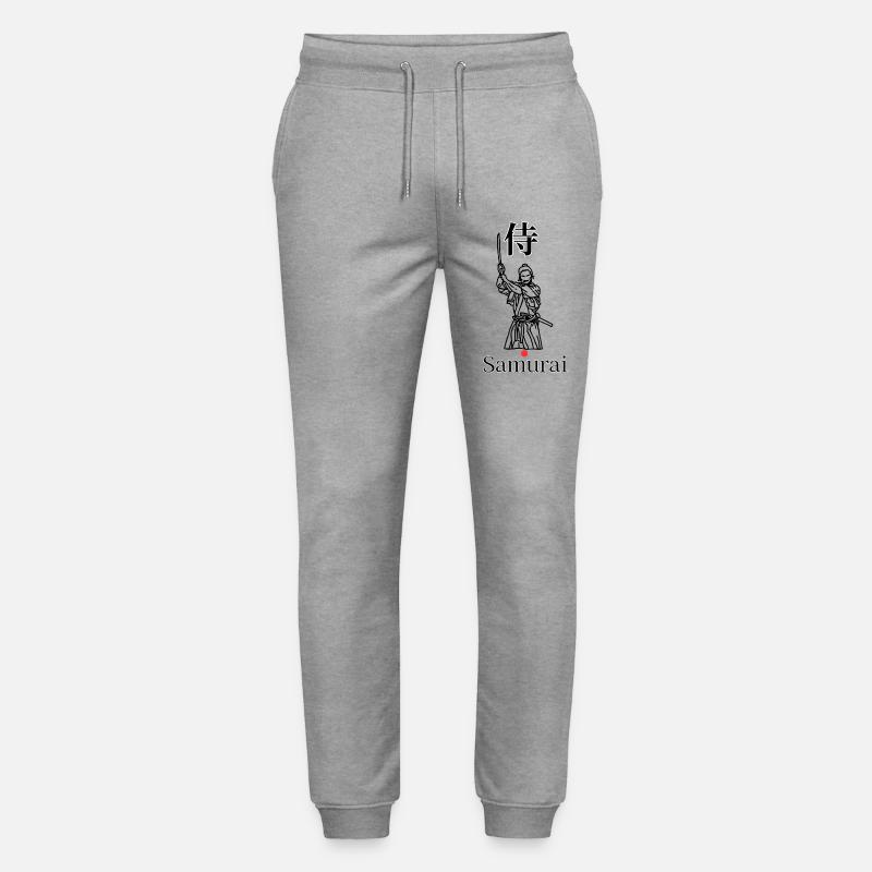 Samurai Symbol Minimal Schwarz Weiß Rot - Stanley/Stella Unisex Bio Jogginghose Mover  - Grau meliert