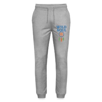 Wild Soul Dreamcatcher - Stanley/Stella Mover Unisex Organic Jogging Trousers - heather grey - Front - Marisol (170cm) & Nik (191cm)
