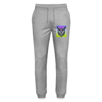 hibou - Pantalon de jogging bio MOVER Stanley/Stella unisexe - gris chiné - Devant - Marisol (170cm) & Nik (191cm)