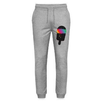 Regenbogen Eis Silhouette Street Art Style  - Stanley/Stella Mover Unisex Organic Jogging Trousers - heather grey - Front - Marisol (170cm) & Nik (191cm)