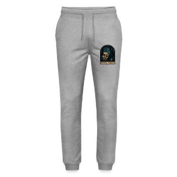 Mystischer Wald Pilzzauber - Stanley/Stella Unisex Bio Jogginghose Mover  - Grau meliert - Vorne - Marisol (170cm) & Nik (191cm)