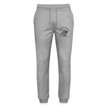 Undiagnostiziert, aber irgendetwas stimmt nicht, Waschbär - Stanley/Stella Unisex Bio Jogginghose Mover  - Grau meliert - Vorne - Marisol (170cm) & Nik (191cm)
