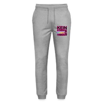 Kein Stress Vibes Neon - Stanley/Stella Unisex Bio Jogginghose Mover  - Grau meliert - Vorne - Marisol (170cm) & Nik (191cm)