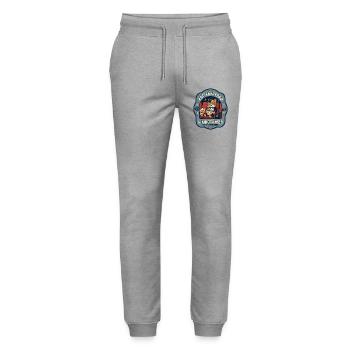Katzenfreund Kino Abend Humor - Stanley/Stella Unisex Bio Jogginghose Mover  - Grau meliert - Vorne - Marisol (170cm) & Nik (191cm)