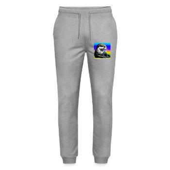 otter - Stanley/Stella Mover Unisex Organic Jogging Trousers - heather grey - Front - Marisol (170cm) & Nik (191cm)