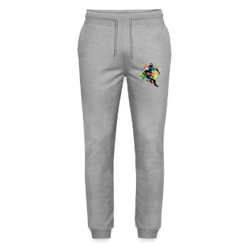 American Football Player Illustration Trending - Stanley/Stella Mover Unisex Organic Jogging Trousers - heather grey - Front - Marisol (170cm) & Nik (191cm)