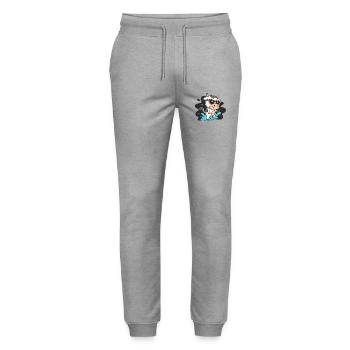 Cow Surfer Sonne und Brille - Stanley/Stella Unisex Bio Jogginghose Mover  - Grau meliert - Vorne - Marisol (170cm) & Nik (191cm)