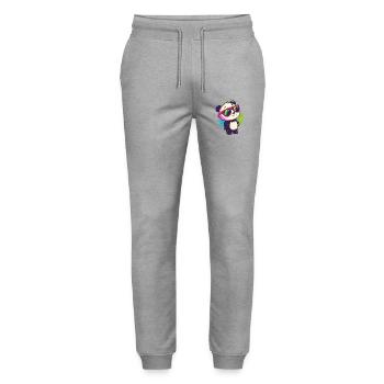 Niedliche Panda-Neonbrille - Stanley/Stella Unisex Bio Jogginghose Mover  - Grau meliert - Vorne - Marisol (170cm) & Nik (191cm)