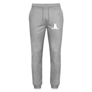 Yoga pour chats - Pantalon de jogging bio MOVER Stanley/Stella unisexe - gris chiné - Devant - Marisol (170cm) & Nik (191cm)