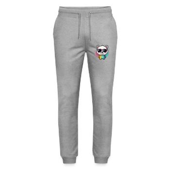 Regenbogenpanda-Brille - Stanley/Stella Unisex Bio Jogginghose Mover  - Grau meliert - Vorne - Marisol (170cm) & Nik (191cm)