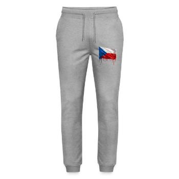 Drapeau tchèque couleur - Pantalon de jogging bio MOVER Stanley/Stella unisexe - gris chiné - Devant - Marisol (170cm) & Nik (191cm)