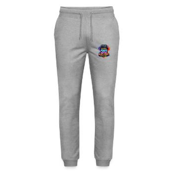 Level 30 Bossmodus Aktiviert - Stanley/Stella Unisex Bio Jogginghose Mover  - Grau meliert - Vorne - Marisol (170cm) & Nik (191cm)