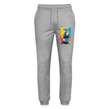 otter - Stanley/Stella Mover Unisex Organic Jogging Trousers - heather grey - Front - Marisol (170cm) & Nik (191cm)