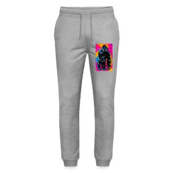 gorilla - Stanley/Stella Mover Unisex Organic Jogging Trousers - heather grey - Front - Marisol (170cm) & Nik (191cm)