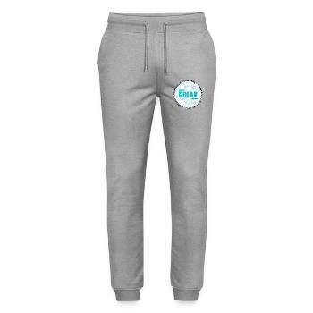 Polar Eisblau Logo Muster - Stanley/Stella Mover Unisex Organic Jogging Trousers - heather grey - Front - Marisol (170cm) & Nik (191cm)