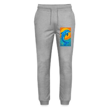 Delfin - Stanley/Stella Unisex Bio Jogginghose Mover  - Grau meliert - Vorne - Marisol (170cm) & Nik (191cm)