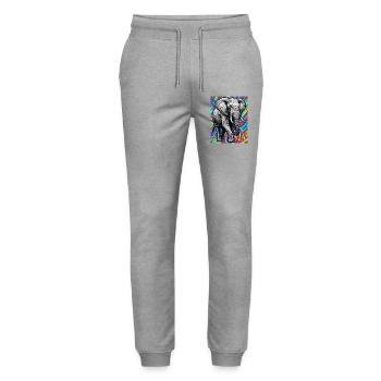 Elefant - Stanley/Stella Unisex Bio Jogginghose Mover  - Grau meliert - Vorne - Marisol (170cm) & Nik (191cm)
