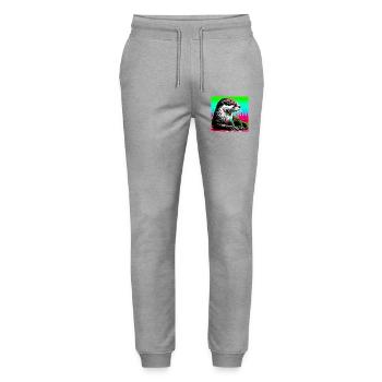 otter - Stanley/Stella Mover Unisex Organic Jogging Trousers - heather grey - Front - Marisol (170cm) & Nik (191cm)
