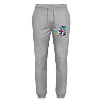 rabbit - Stanley/Stella Mover Unisex Organic Jogging Trousers - heather grey - Front - Marisol (170cm) & Nik (191cm)