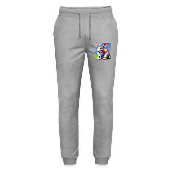 Kaninchen - Stanley/Stella Unisex Bio Jogginghose Mover  - Grau meliert - Vorne - Marisol (170cm) & Nik (191cm)