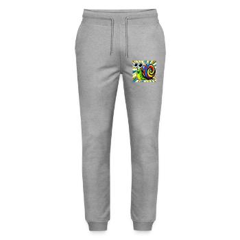 Snail - Stanley/Stella Mover Unisex Organic Jogging Trousers - heather grey - Front - Marisol (170cm) & Nik (191cm)